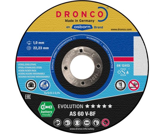 Диск отрезной по металлу Evolution AS 60 V BOX-25 (25 шт в жестяной коробке; 125x1x22.23 мм) DRONCO 6900873100 – изображение 2