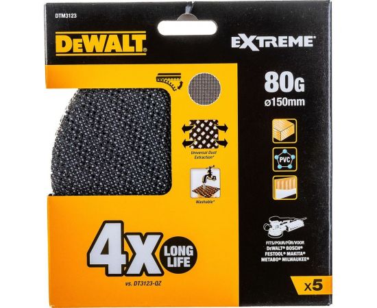 Шлифкруги сетчатые для ЭШМ 150 мм, 80G, 5 шт Dewalt DTM3123-QZ – изображение 2