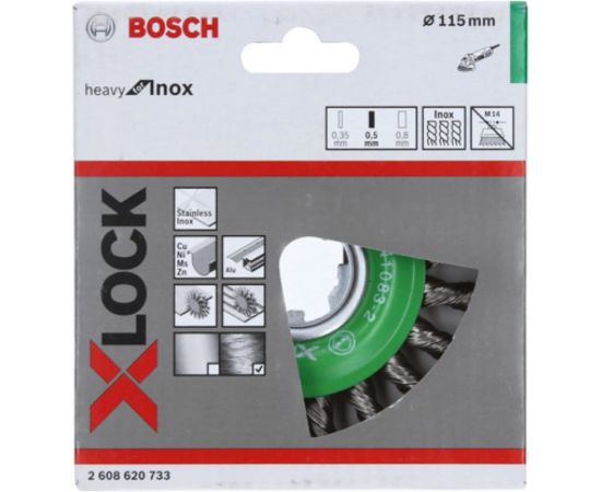 Кольцевая щетка X-LOCK (115 мм; 0.5 мм) Bosch 2608620733 – изображение 2