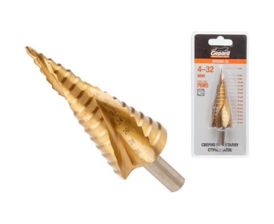 Сверло ступенчатое по металлу 4-32 мм Gepard GP0300-32 – изображение 2