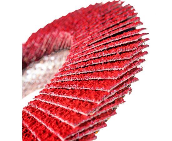 Круг лепестковый торцевой, угловой, керамика 125х22.2 мм, P-40 ABRAFORM AF-FLAP-CN-125-P40-CRM – изображение 2