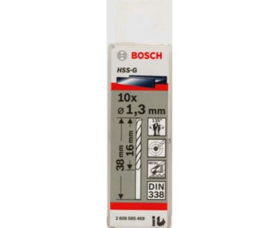 Сверло по металлу Standardline (10 шт; 1.3х38 мм; HSS-G) Bosch 2608585469 – изображение 2