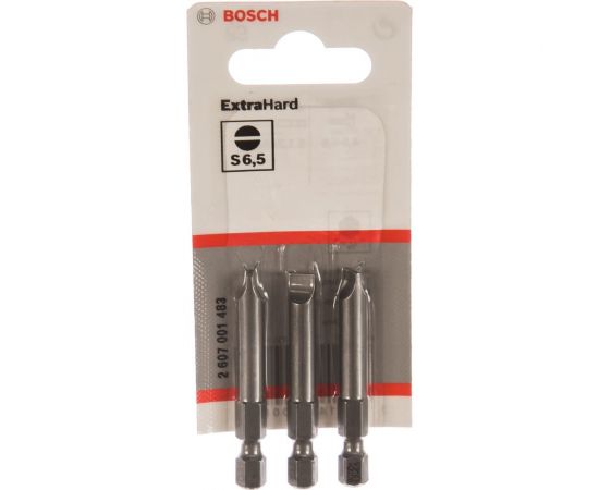 Бита (49 мм; 3 шт) прямой шлиц 1.2Х6.5 XH Bosch 2607001483 – изображение 3
