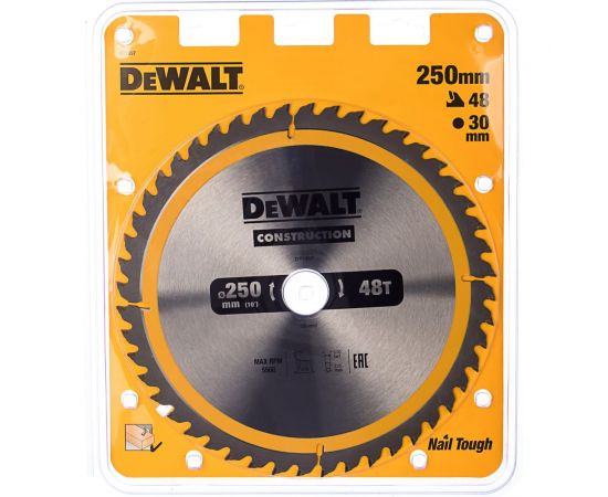 Пильный диск CONSTRUCT (250х30 мм; 48 ATB) DEWALT DT1957 – изображение 3