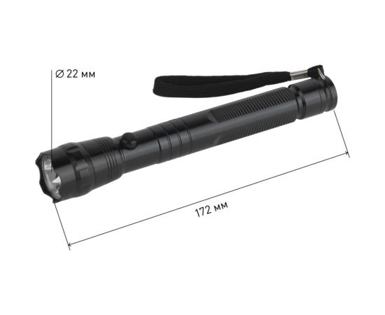 Светодиодный ручной фонарь ТРОФИ TM1W на батарейках 1x1W LED ударопрочный алюминий 2хАА, Б0023319 – изображение 5