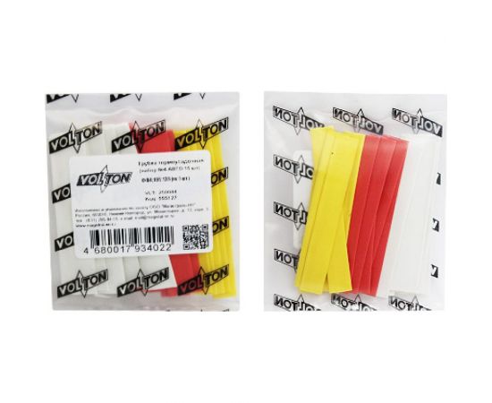 Термоусадочная трубка VOLTON набор №4 15шт.Ф 8/4, 10/5, 12/6 по 5 шт. VLT250044 