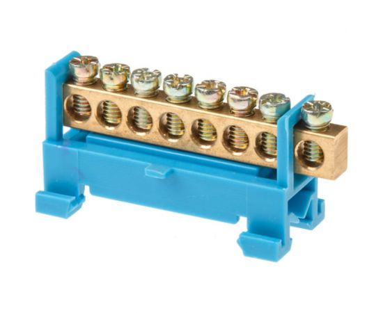 Нулевая N шина c изолятором ЮПИТЕР на DIN-рейку 6x9мм 8 групп малая стойка JP7208-01 