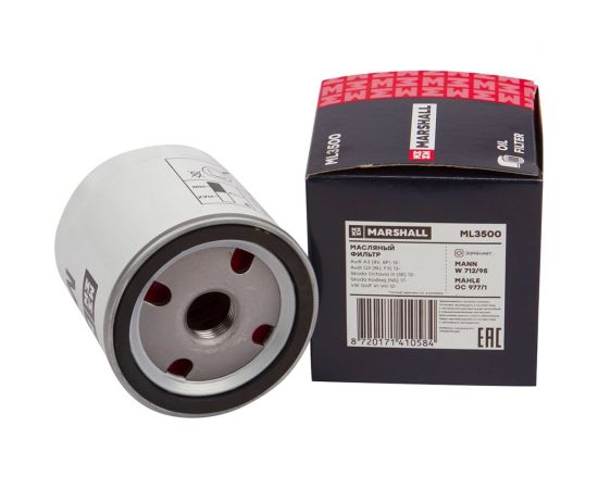 Фильтр масляный Audi A3 (8V, 8P) 12- / Q3 13-, Skoda Octavia III 13- / Kodiaq 17-, VW Golf MARSHALL ML3500 