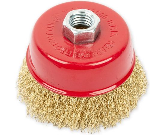 Щетка чашка (75 мм; посадка M14; латунированная проволока) для УШМ ARNEZI R8045075 