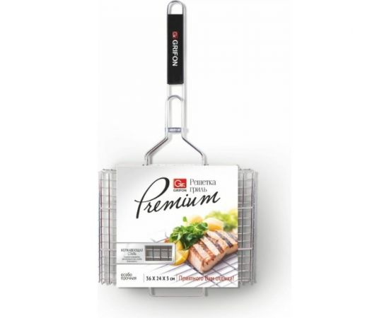 Решетка GRIFON Premium Гриль 36x24x3 см, нержавеющая сталь 2 мм 650-001 
