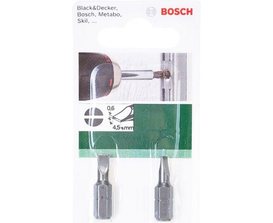 Бита (SL 0.6x4.5 мм; 25 мм; 2 шт.) Bosch 2609255908 