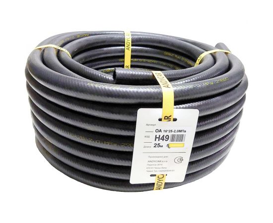 Шланг резиновый 3-х слойный маслобензостойкий ГОСТ 10362-2017 (16х25 мм; 20 атм.; бухта 25 м) Andycar H49 