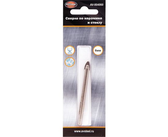Сверло по керамике и стеклу 6 мм AV Steel AV-804060 