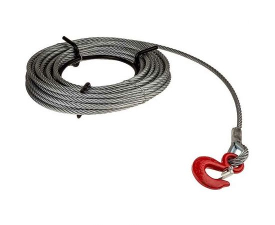 Трос стальной канат с крюком г/п 500 кг, 6 мм, 20 м, нержавейка для лебёдки OCALIFT tros6zk20m – изображение 2