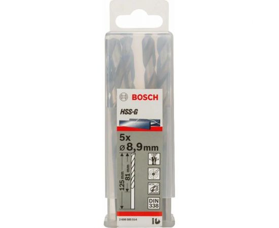 Сверло HSS-G STANDARD (5 шт; 8.9х125 мм; HSS) по металлу Bosch 2608585514 – изображение 2