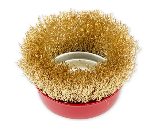 Щетка чашка (75 мм; посадка M14; латунированная проволока) для УШМ ARNEZI R8045075 – изображение 2