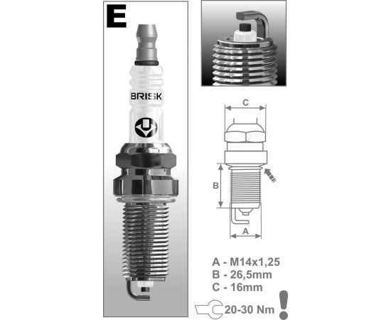 Свеча зажигания SUPER R 1436 ER15YC-1 зазор 1 мм BRISK ER15YC-1-A – изображение 2