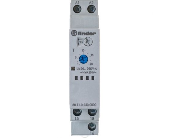 Модульное реле времени Finder задерж включения, Ai, 1 CO конт. 16а, /= 24-240в Ac, 801102400000 – изображение 4