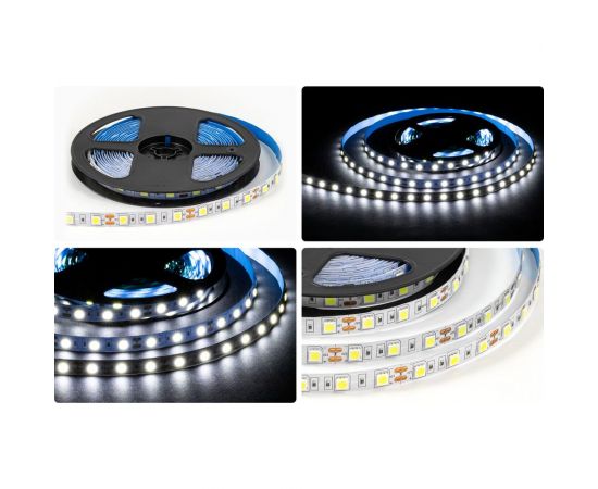 Светодиодная лента OGM 12В, 14,4Вт/м, smd5050, 60д/м, ip20, 12лм/чип, подложка 10мм, 5м, 6500к. / LSE-270 – изображение 7