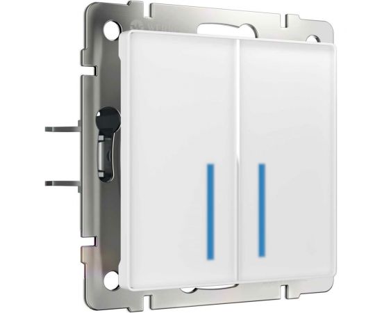 Сенсорный двухклавишный выключатель с подсветкой WERKEL W4520001 1000 Вт белый a057677 