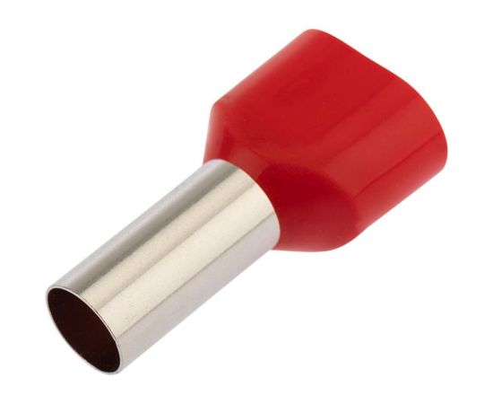 Штыревой втулочный изолированный наконечник REXANT F-14 мм 2x10 мм2 НШВи2 10-14 красный 10 шт 06-0413-A 