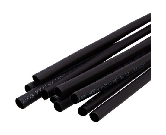 Термоусаживаемая двустенная клеевая трубка REXANT 4,8/2,4 мм черная 10 шт по 1 м 26-2102 