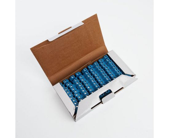 Наборный изолированный (винтовой) зажим STEKKER ЗНИ - 10,0 (JXB10), синий, 50шт в упак, 39361 