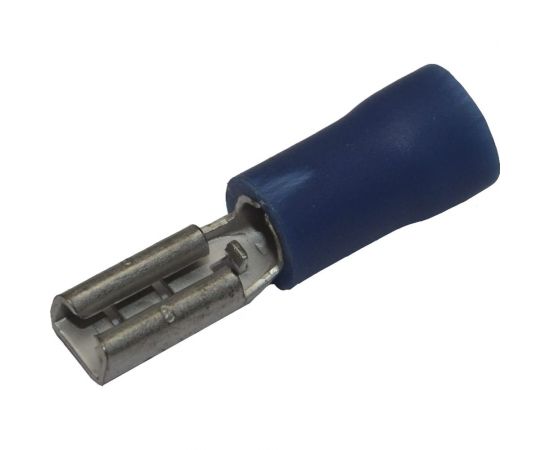 Плоский изолированный наконечник KLR RRD-2288 с манжетой мама 2,8x0,8 Синий НУ=100шт 6502288 
