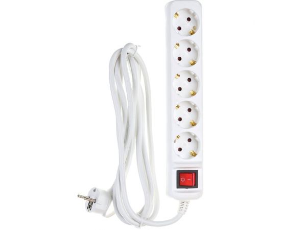 Электрический удлинитель ЭРА U5es3m3x1,5 с заземлением, с выключателем 5 розеток 3м ПВС 3x1,5мм2 16А Б0044044 