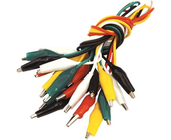 Зажимы крокодилы REXANT 5 А 40 мм с проводом 5 цветов 10 пар 16-0036 