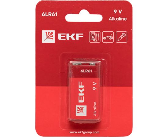 Алкалиновая батарейка EKF 9V 6LR61 блистер 1шт. 9V-BL1 