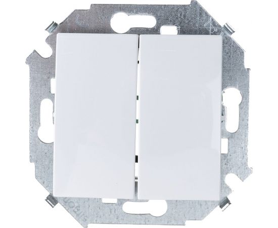 Двухклавишный выключатель Simon 16А, 250В, винтовой зажим, белый 20 1591398-030 