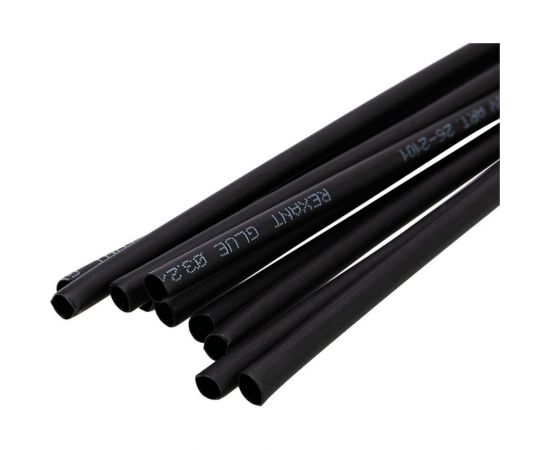 Термоусаживаемая двустенная клеевая трубка REXANT 3,2/1,6 мм черная 10 шт по 1 м 26-2101 