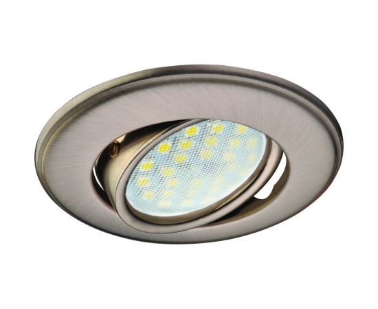 Встраиваемый светильник Ecola MR16 DH03 GU5.3 поворотный выпуклый скрытый крепеж, сатин-хром 25x88 FN1601EFS 