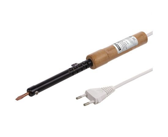 Паяльник TDM ПД-40, ЭПСН, мощность 40 Вт, 230 В, деревянная ручка, плоское жало, Гранит SQ1025-0402 