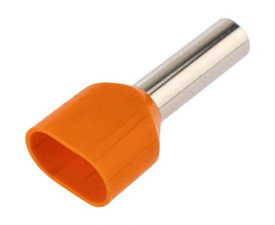 Штыревой втулочный изолированный наконечник REXANT F-12 мм 2x4 мм2 НШВи2 4.0-12 оранжевый 10 шт 06-0411-A – изображение 2