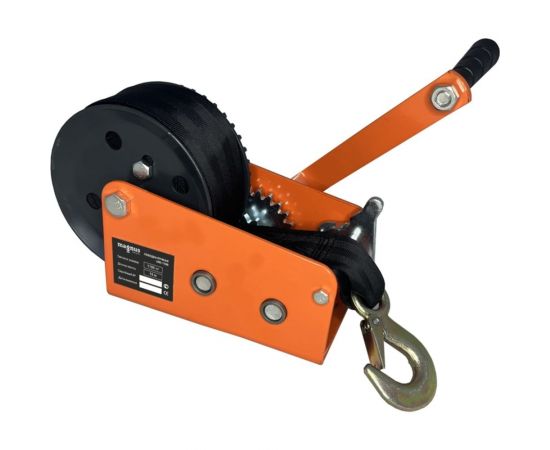 Ручная барабанная лебедка Magnus Profi LRB-1100 1100 кг, лента 10 м SZ060141 – изображение 2