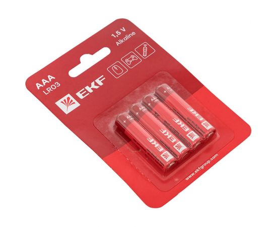 Алкалиновая батарейка EKF типа ААА(LR03) блистер 4шт. LR03-BL4 – изображение 2