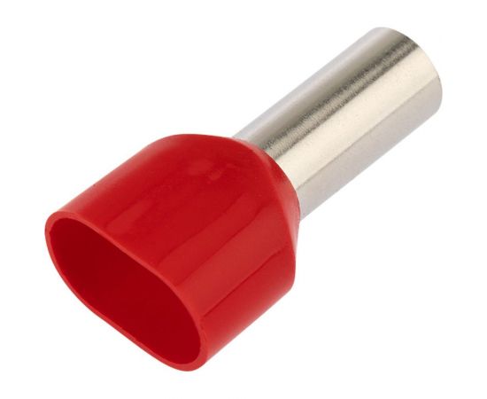 Штыревой втулочный изолированный наконечник REXANT F-14 мм 2x10 мм2 НШВи2 10-14 красный 10 шт 06-0413-A – изображение 2