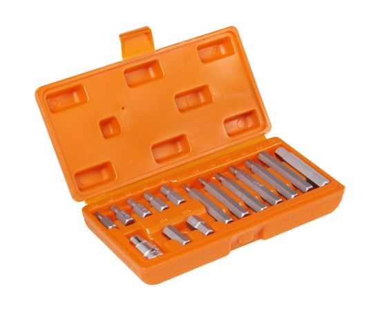 Набор бит вставок шестигранных в кейсе 3/8"", 30 мм и 75 мм, держатель бит 1/2"" DR, 15 предметов Airline AT-B-37 – изображение 2