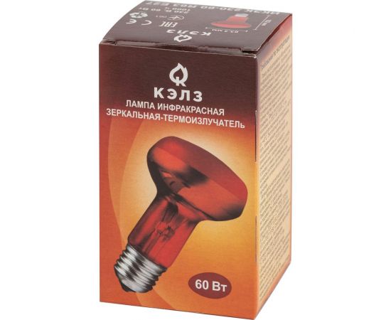 Инфракрасная лампа ЭРА ИКЗК 230-60 R63 Е27 для обогрева животных 60 Вт Е27, Б0057281 – изображение 3