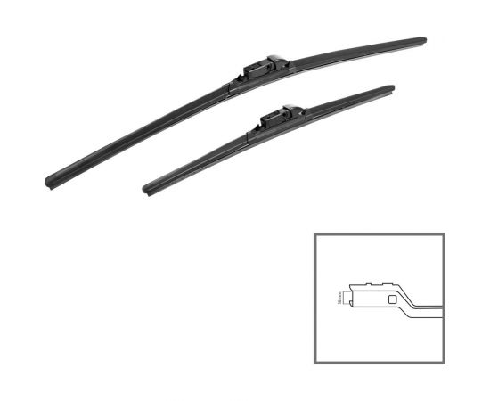 Комплект щёток стеклоочистителя HYBRID 2 шт 65 см и 45 см + адаптер SLIM TOP 2 шт Heyner 020300 – изображение 3