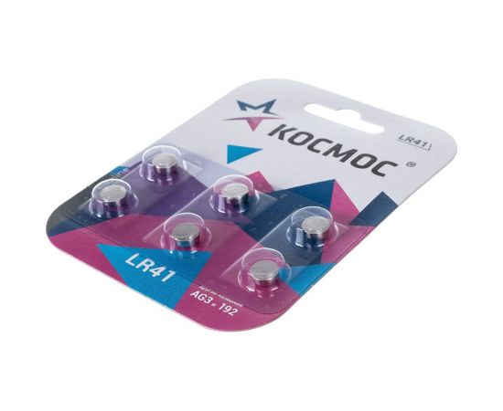 Элемент питания КОСМОС G3 (L736/LR41/192/392) 1.5V Alkaline 6BL, KOCG3(LR41)BL6 – изображение 3
