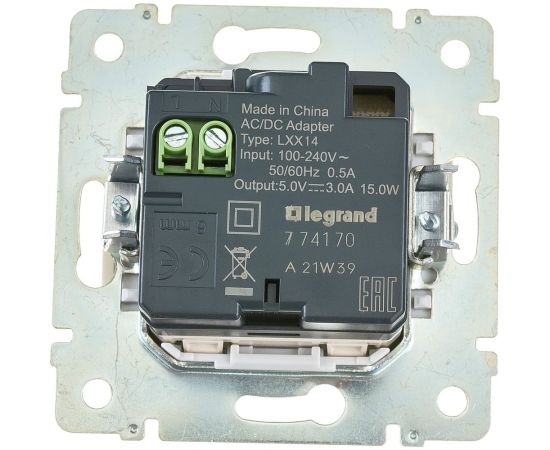 Двойная USB pозетка Legrand, VLN слоновая кость 774170 694372 – изображение 3