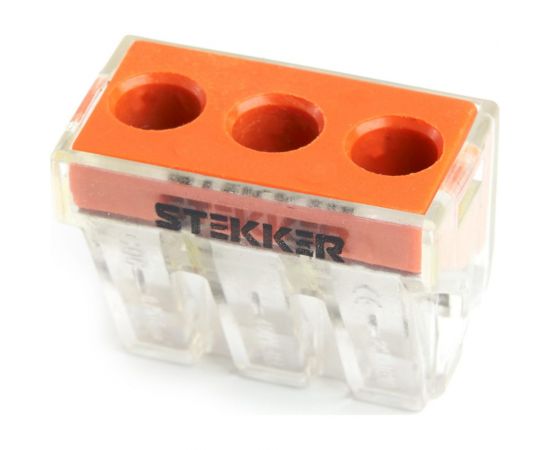 Монтажная 3-проводная клемма STEKKER для 1-жильного проводника, LD773-173, 39869 – изображение 3