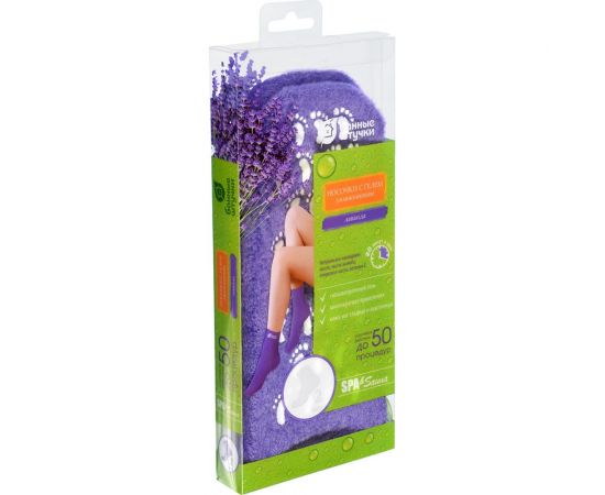 Увлажняющие велюровые носочки с гелем Банные Штучки в ассортименте, лаванда, алоэ вера 40213 – изображение 3