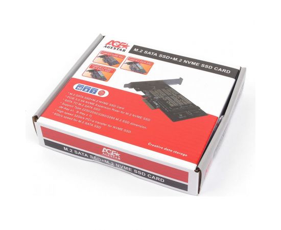 Адаптер AgeStar PCI-E для M.2 SATA SSD+M.2 NVME SSD Card, AS-MC02 – изображение 4