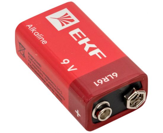 Алкалиновая батарейка EKF 9V 6LR61 блистер 1шт. 9V-BL1 – изображение 4