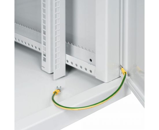 Настенный разборный шкаф КДДС 19"", 12U, ПЕРФОРИРОВАННАЯ дверь, 600x600, серый УТ000004355 – изображение 4