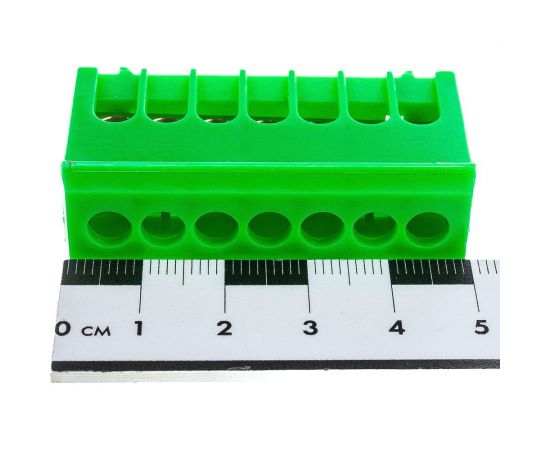 Шина PE земля в корпусном зеленом изоляторе на DIN-рейку REXANT 6x9 мм 7 групп 11-2321 – изображение 4